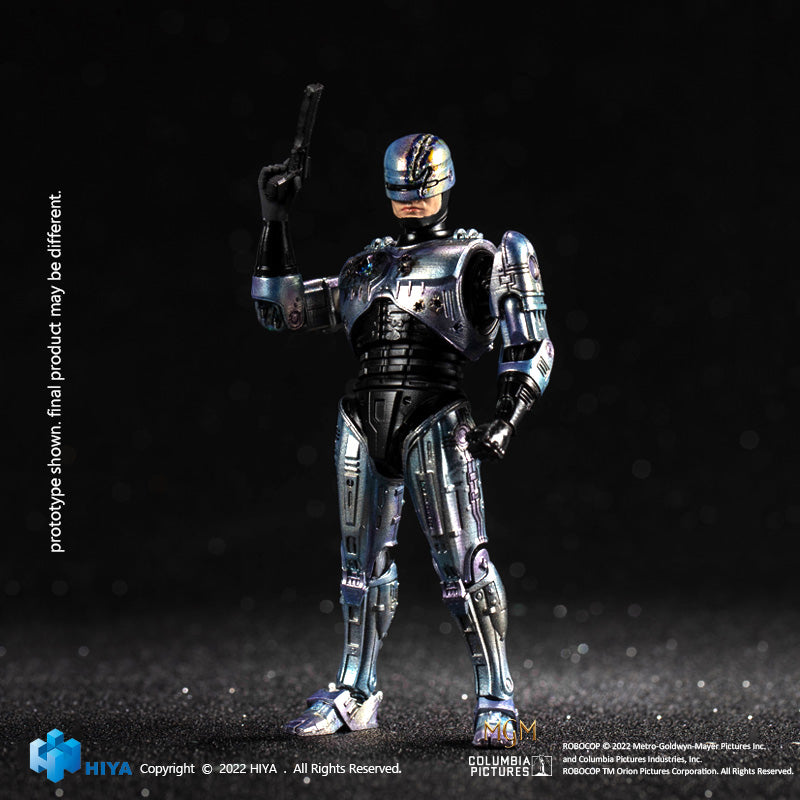 HIYA Exquisite Mini Series 1/18 Scale 4 Inch  ROBOCOP 2 Battle Damage Robocop Action Figure